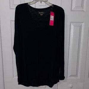 Lilly Pulitzer Etta Long Sleeve Top Onyx NWT Size large